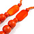 Long Orange Painted Wooden Bead Cord Long Necklace - 80cm L - view 6