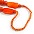 Long Orange Painted Wooden Bead Cord Long Necklace - 80cm L - view 7