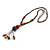 Multicoloured Ceramic Bead Tassel Necklace with Brown Silk Cord/ 70-80cmL/ Adjustable - view 10