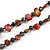Long Brown/ Plum Shell Nugget and Grey Glass Crystal Bead Necklace - 114cm Long - view 4