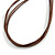 Multicoloured Ceramic Layered Brown Silk Cord Necklace - 60-70cm L/ Adjustable - view 5
