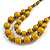 Dusty Yellow Ceramic Layered Brown Silk Cord Necklace - 60-70cm L/ Adjustable - view 4