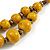 Dusty Yellow Ceramic Layered Brown Silk Cord Necklace - 60-70cm L/ Adjustable - view 5