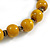 Dusty Yellow Ceramic Layered Brown Silk Cord Necklace - 60-70cm L/ Adjustable - view 7