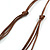 Dusty Yellow Ceramic Layered Brown Silk Cord Necklace - 60-70cm L/ Adjustable - view 6