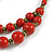 Red Ceramic Layered Brown Silk Cord Necklace - 60-70cm L/ Adjustable - view 6