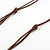 Red Ceramic Layered Brown Silk Cord Necklace - 60-70cm L/ Adjustable - view 7