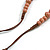 Dusty Pink Ceramic Bead Brown Silk Cords Necklace - Adjustable - 60cm to 70cm Long - view 8