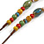 Multicoloured Round/ Oval Ceramic Bead Brown Silk Cords Necklace 60-70cm L/ Adjustable - view 4