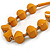 Mustard Yellow Painted Wooden Bead Long Necklace - 80cm Long - view 4