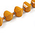 Mustard Yellow Painted Wooden Bead Long Necklace - 80cm Long - view 7