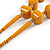 Mustard Yellow Painted Wooden Bead Long Necklace - 80cm Long - view 5