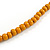 Mustard Yellow Painted Wooden Bead Long Necklace - 80cm Long - view 8