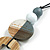 O-Shape White/ Grey Washed Wood Pendant with Black Cotton Cord - 88cm L/ 13cm Pendant - view 7