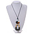 O-Shape White/ Grey Washed Wood Pendant with Black Cotton Cord - 88cm L/ 13cm Pendant - view 3