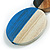 Double Bead Antique White/ Blue Washed Wood Pendant with Black Cotton Cord - 80cm Max/ 12cm Pendant - view 5