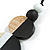 Double Bead Antique White/ Black Washed Wood Pendant with Black Cotton Cord - 80cm Max/ 12cm Pendant - view 5