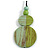 Double Bead Mint/ Lime Green Washed Wood Pendant with Black Cotton Cord - 80cm Max/ 12cm Pendant - view 8