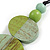 Double Bead Mint/ Lime Green Washed Wood Pendant with Black Cotton Cord - 80cm Max/ 12cm Pendant - view 6