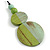 Double Bead Mint/ Lime Green Washed Wood Pendant with Black Cotton Cord - 80cm Max/ 12cm Pendant - view 9