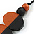 Double Bead Black/ Bronze Painted Wood Pendant with Black Cotton Cord - 80cm Max/ 12cm Pendant - view 4