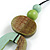 O-Shape Mint/ Lime Green Washed Wood Pendant with Black Cotton Cord - 88cm L/ 13cm Pendant - view 5