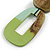 O-Shape Mint/ Lime Green Washed Wood Pendant with Black Cotton Cord - 88cm L/ 13cm Pendant - view 3