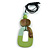 O-Shape Mint/ Lime Green Washed Wood Pendant with Black Cotton Cord - 88cm L/ 13cm Pendant - view 6