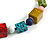 Chunky Multicoloured with Animal Print Cube and Ball Wood Bead Cord Necklace - 90cm Max - view 5