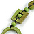 Long Geometric Lime Green Painted Wood Bead Black Cord Necklace - 100cm Max/ Adjustable - view 5