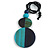 Double Bead Blue/ Turquoise Washed Wood Pendant with Black Cotton Cord - 80cm Max/ 12cm Pendant - view 10