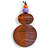 Double Bead Antique Orange/ Lilac Purple Washed Wood Pendant with Black Cotton Cord - 80cm Max/ 12cm Pendant - view 8