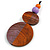 Double Bead Antique Orange/ Lilac Purple Washed Wood Pendant with Black Cotton Cord - 80cm Max/ 12cm Pendant - view 9