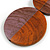 Double Bead Antique Orange/ Lilac Purple Washed Wood Pendant with Black Cotton Cord - 80cm Max/ 12cm Pendant - view 5