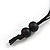Long Geometric Orange Wood Bead Black Cord Necklace - 90cm Max/ Adjustable - view 6