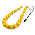 Chunky Yellow Graduated Wood Bead Black Cord Necklace - 84cm Max/ Adjustable - view 7