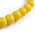 Chunky Yellow Graduated Wood Bead Black Cord Necklace - 84cm Max/ Adjustable - view 5