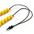Chunky Yellow Graduated Wood Bead Black Cord Necklace - 84cm Max/ Adjustable - view 6