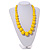 Chunky Yellow Graduated Wood Bead Black Cord Necklace - 84cm Max/ Adjustable - view 2