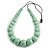Chunky Pastel Mint Graduated Wood Bead Black Cord Necklace - 84cm Max/ Adjustable - view 2
