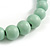 Chunky Pastel Mint Graduated Wood Bead Black Cord Necklace - 84cm Max/ Adjustable - view 6