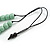 Chunky Pastel Mint Graduated Wood Bead Black Cord Necklace - 84cm Max/ Adjustable - view 7