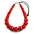 Chunky Red Graduated Wood Bead Black Cord Necklace - 84cm Max/ Adjustable - view 5