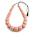 Chunky Pastel Pink Graduated Wood Bead Black Cord Necklace - 84cm Max/ Adjustable - view 2