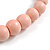 Chunky Pastel Pink Graduated Wood Bead Black Cord Necklace - 84cm Max/ Adjustable - view 6
