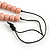 Chunky Pastel Pink Graduated Wood Bead Black Cord Necklace - 84cm Max/ Adjustable - view 7