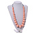 Chunky Pastel Pink Graduated Wood Bead Black Cord Necklace - 84cm Max/ Adjustable - view 3