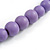 Chunky Lilac Purple Graduated Wood Bead Black Cord Necklace - 84cm Max/ Adjustable - view 6