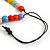 Chunky Multicoloured Graduated Wood Bead Black Cord Necklace - 84cm Max/ Adjustable - view 7
