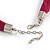 Magenta Purple Multistrand Silk Cord Necklace In Silver Tone - 50cm L/ 7cm Ext - view 5